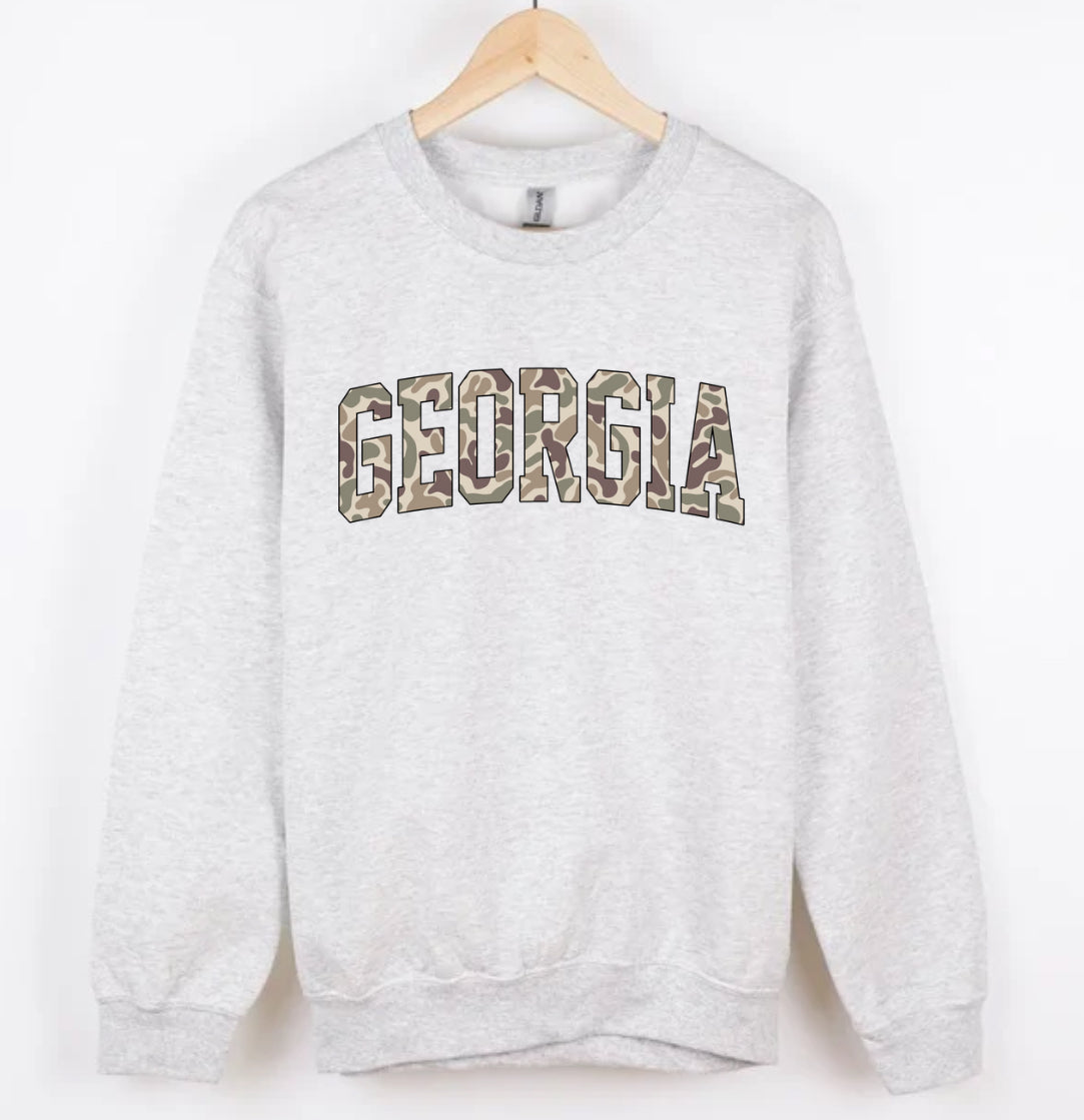 GEORGIA duck camo CREWNECK