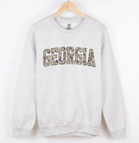 GEORGIA duck camo CREWNECK