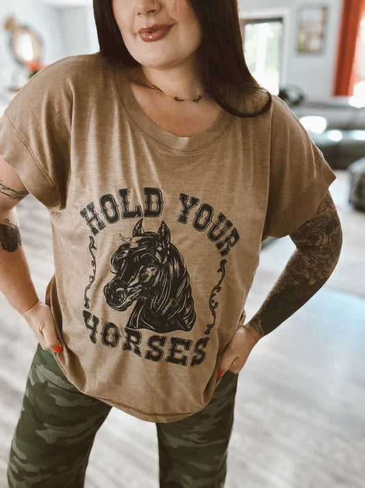 Hold your horses relaxed flowy tee