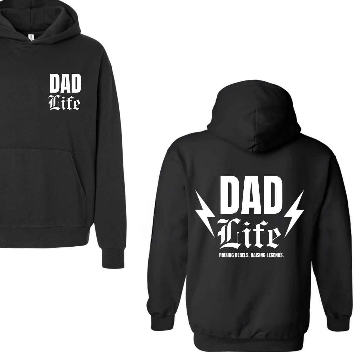 Dad life. Raising rebels. Raising legends. Premium hoodie