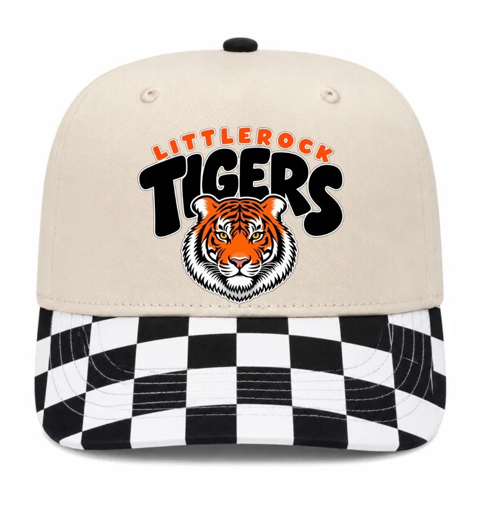 Littlerock Tigers checkered bill YOUTH hat (screen print) (2-9 yrs old)
