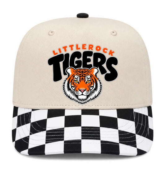 Littlerock Tigers checkered bill hat (screen print)