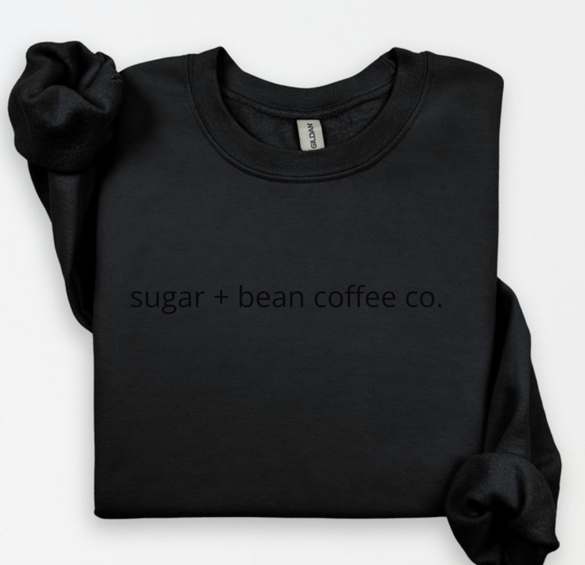 sugar and bean coffee co.  embroidered monochrome crewneck NO DATE