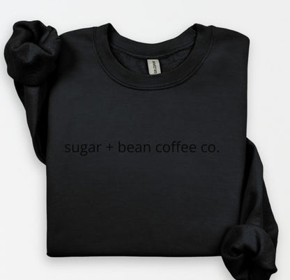 sugar and bean coffee co.  embroidered monochrome crewneck NO DATE