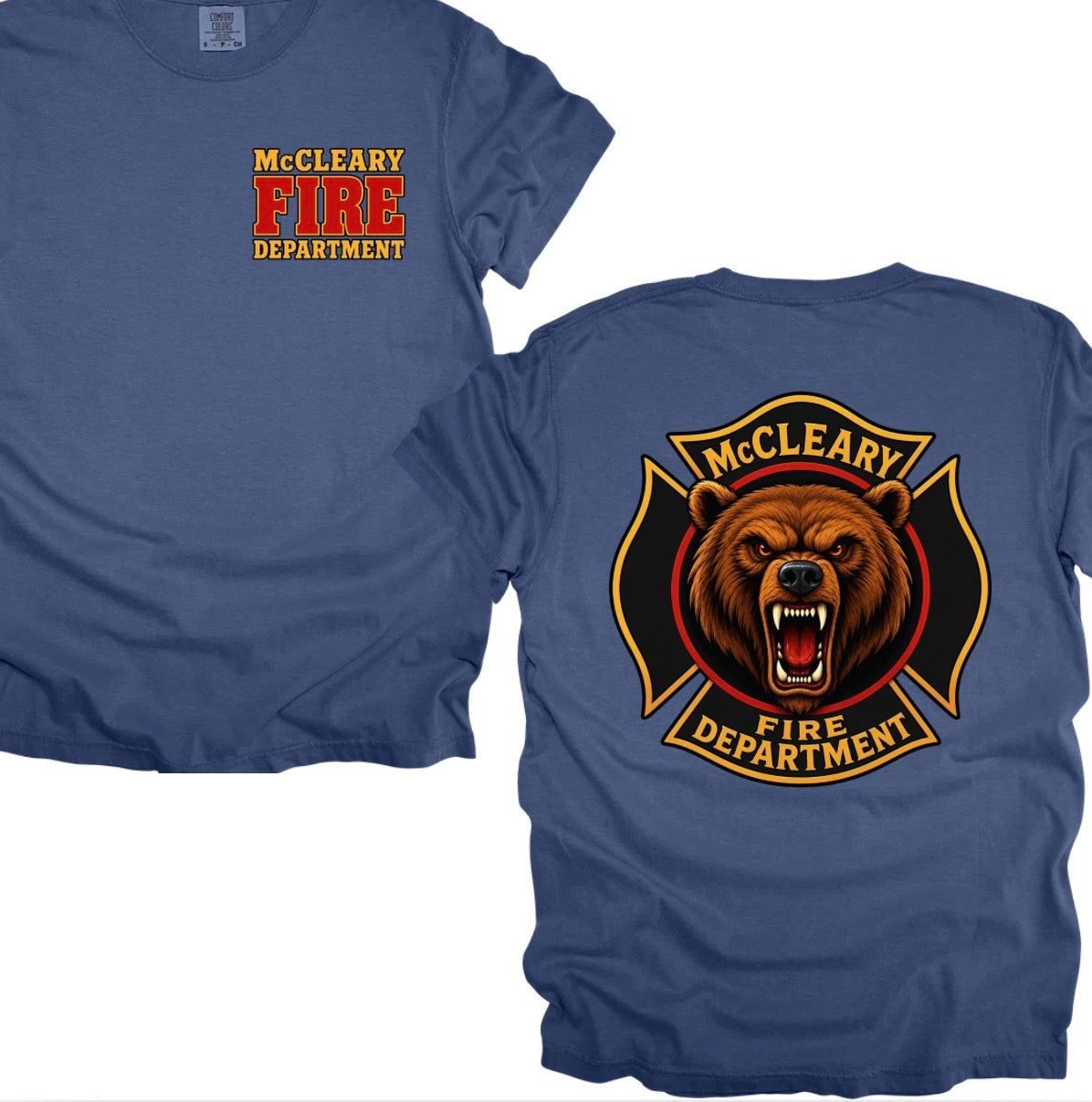 McCleary Fire Dept. red tee shirt (Unisex 100% cotton)