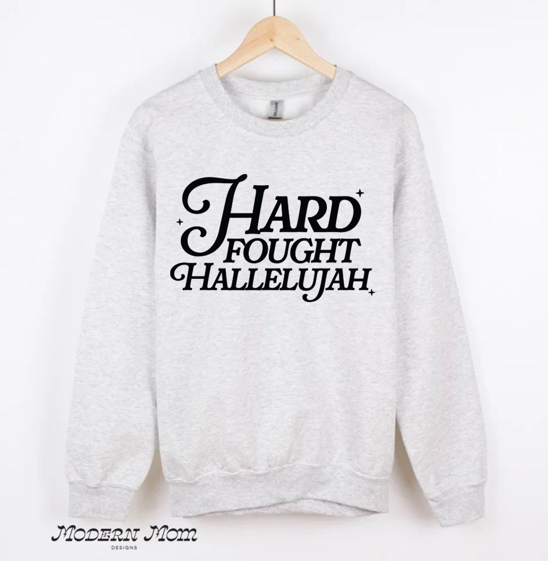 Hard fought hallelujah crewneck