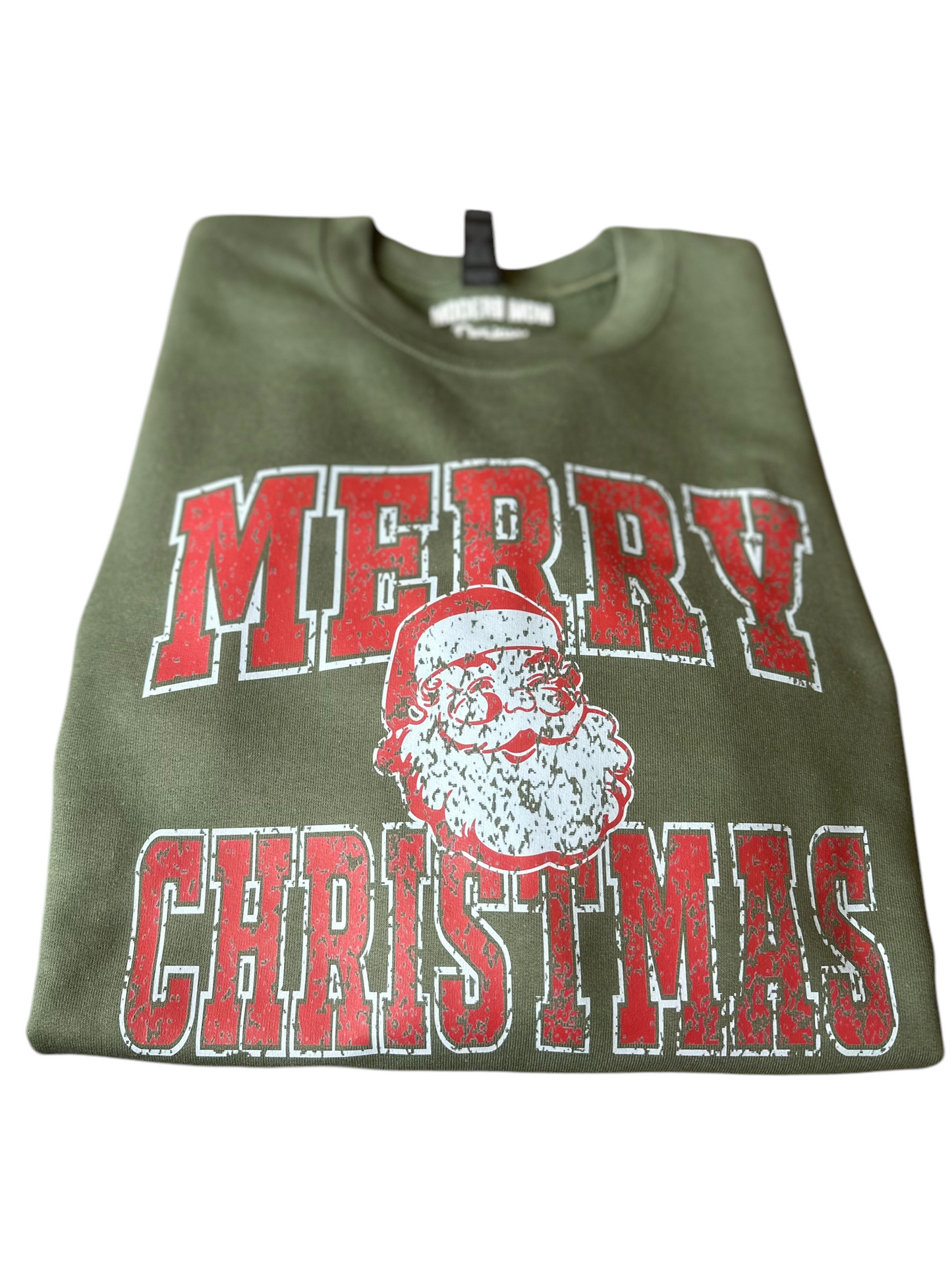 Merry christmas “distressed font” crewneck