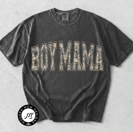 Boy mama camo (tee, crewneck or hoodie)