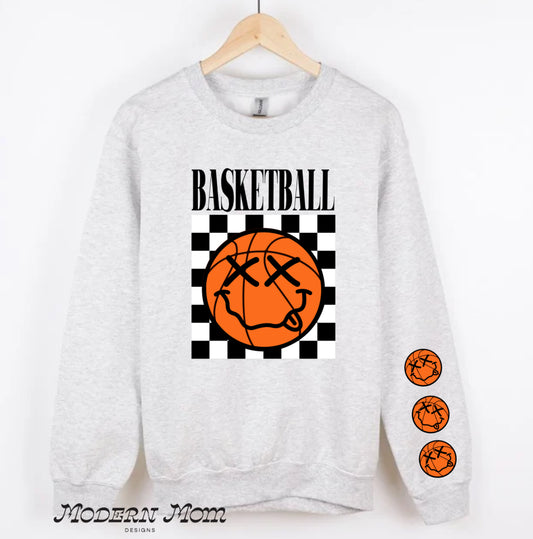 Basketball smiley sleeves crewneck
