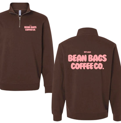 Bean Bags Coffee Co. bubble print quarter zip