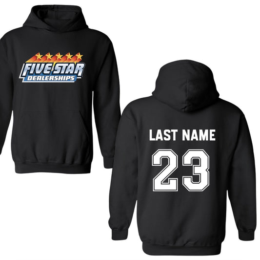 Five star youth hoodie (last name & number in notes at checkout)