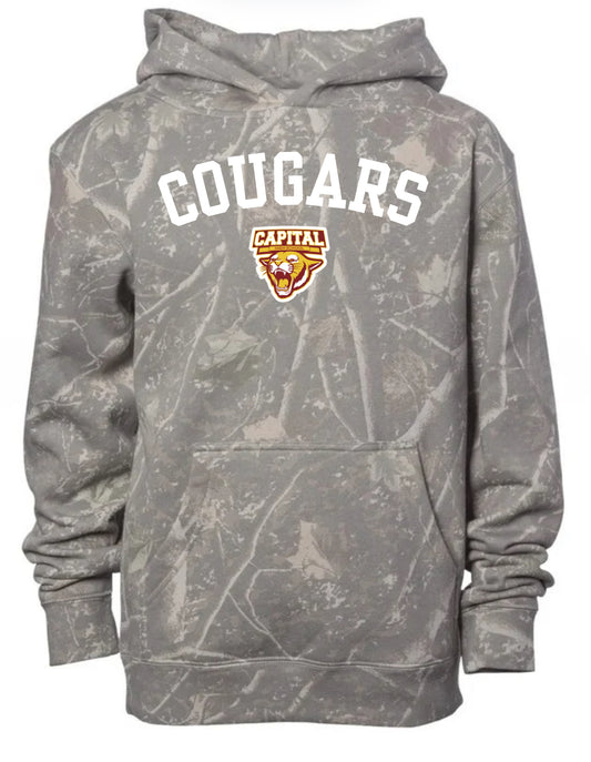Capital cougars deadwood camo hoodie (youth & adult-no drawstrings)