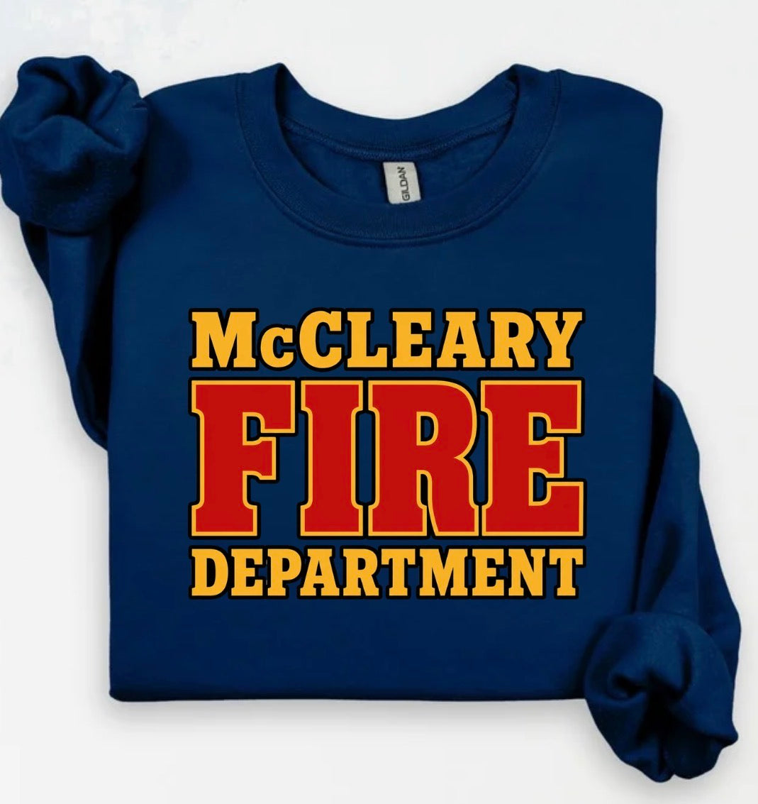 McCleary Fire Dept. crewneck or hoodie GREY (FRONT PRINT ONLY)