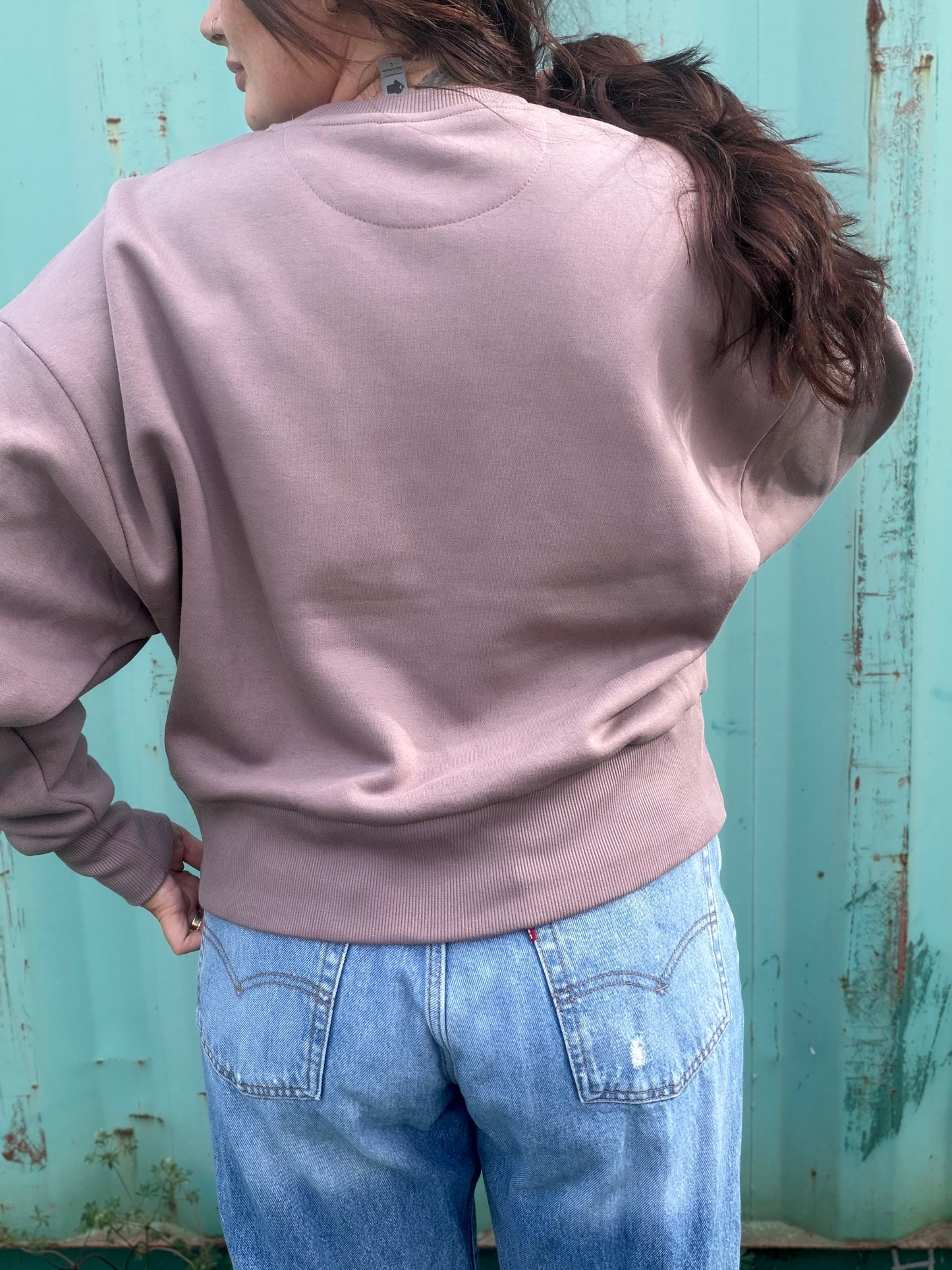 Modern mom surviving the chaos cropped crewneck sweatshirt