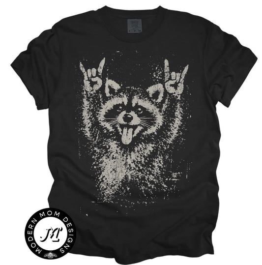 Rock on raccoon (tee shirt, crewneck or hoodie)