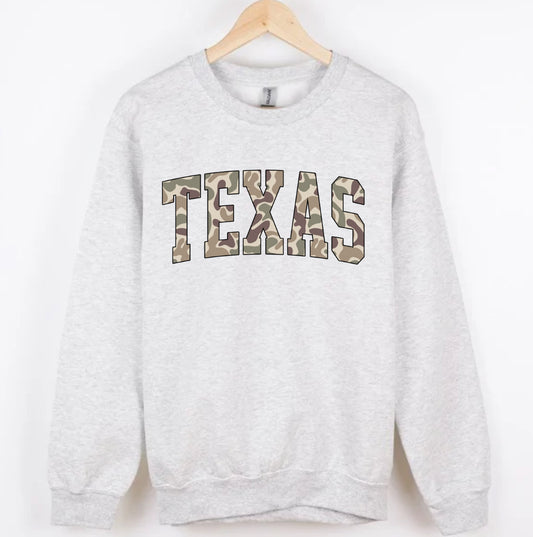 TEXAS duck camo CREWNECK