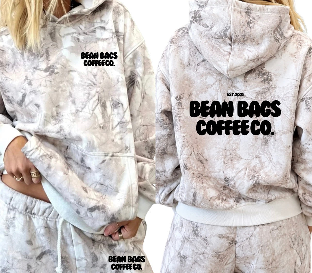 Bean Bags Coffee Co. exclusive camo hoodie (puff print black)