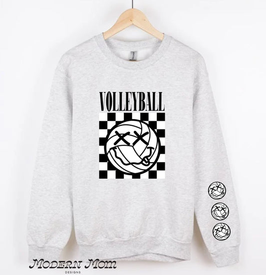 Volleyball smiley sleeves crewneck