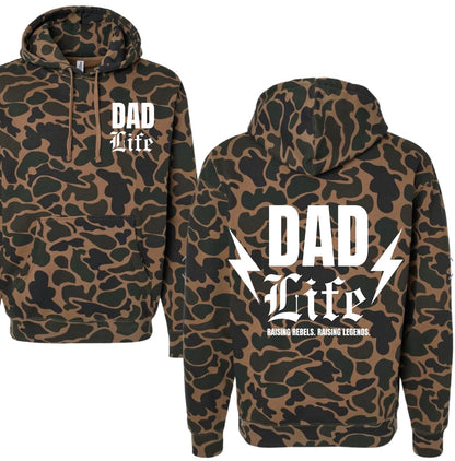 Dad life. Raising rebels. Raising legends. Premium hoodie