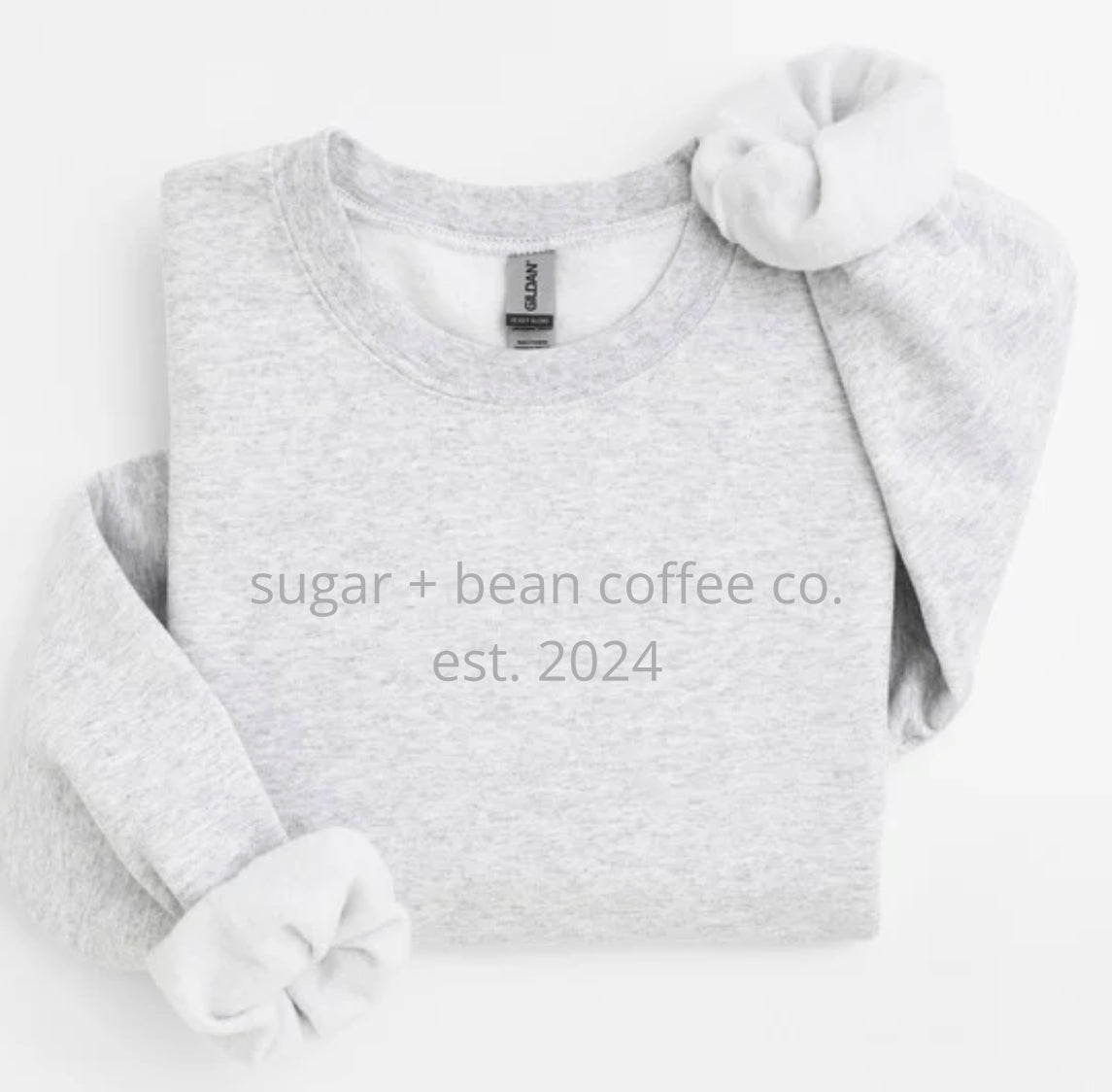 sugar and bean coffee co.  embroidered monochrome crewneck NO DATE