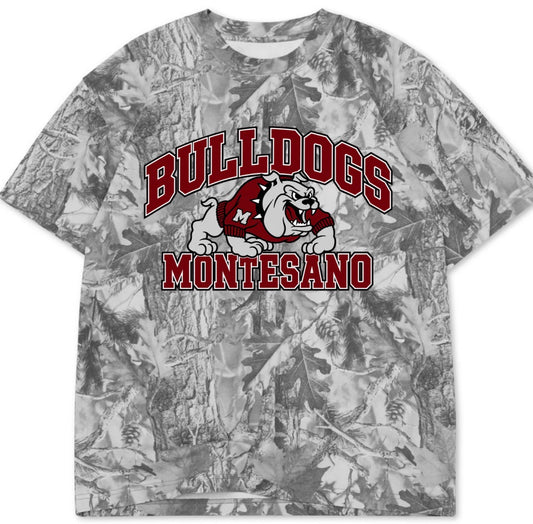 Monte Bulldogs boxy premium grey camo tee (youth XS-Adult 4XL)