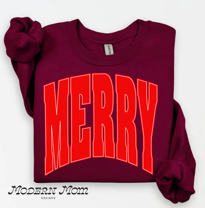 MERRY crewneck (GREEN, PINK, RED, OR MARROON)