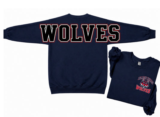 WOLVES crewneck with big back print