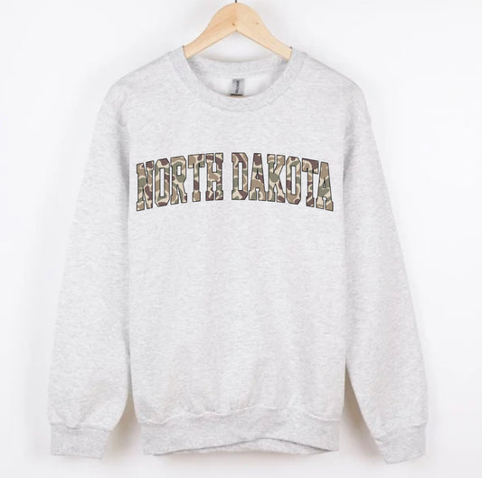 NORTH DAKOTA duck camo CREWNECK