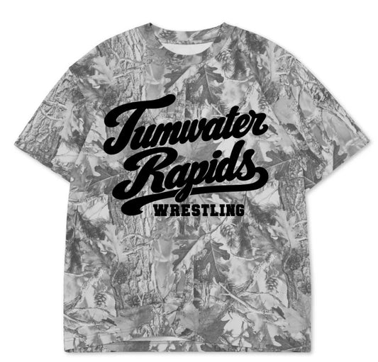 Rapids wrestling boxy premium grey camo tee (youth XS-Adult 3XL)