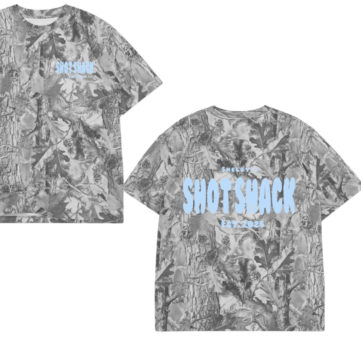 Shelby’s shot shack pattern tee