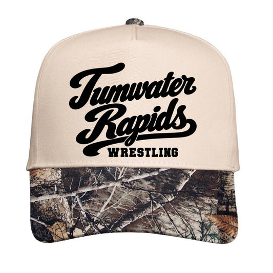 Tumwater rapids wrestling camo trucker hat (screen print)