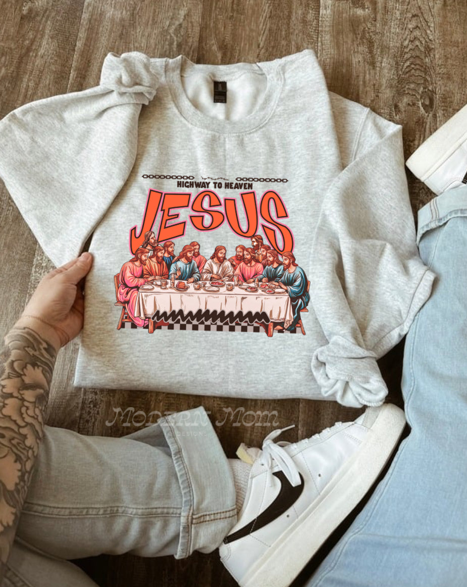 Highway to heaven, Jesus (tee or crewneck)