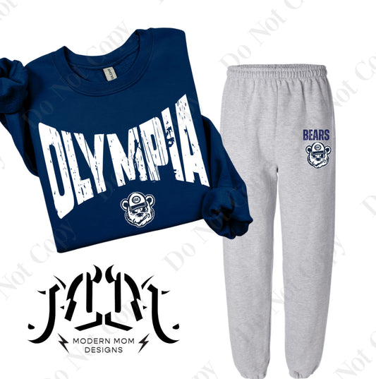 OLYMPIA mascot lounge set (pieces sold separately) YOUTH & ADULT