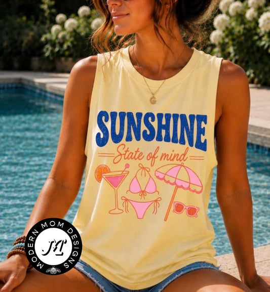 Sunshine state of mind (tank top, tee shirt, crewneck or hoodie)
