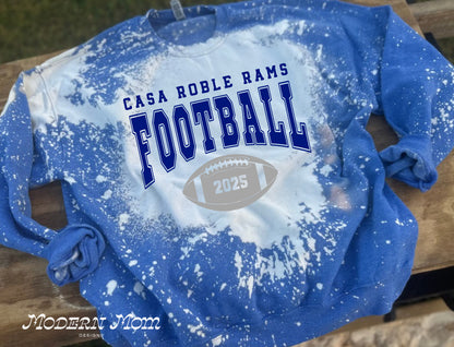 CUSTOM HIGHSCHOOL FOOTBALL bleached out crewneck