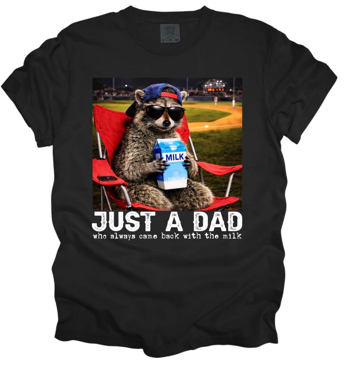 Just a dad who always came back with the milk (tee, crewneck or hoodie)