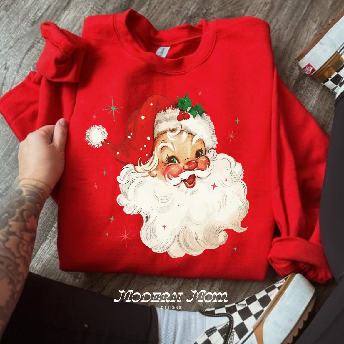 Vintage santa (tee, crewneck or hoodie )