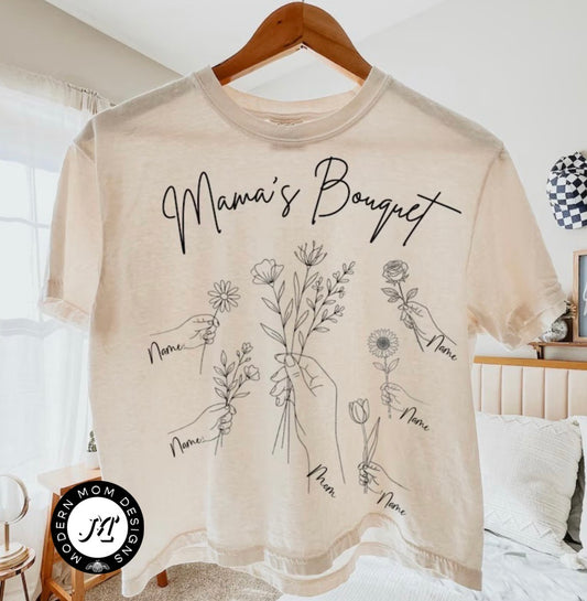 Custom: mama’s bouquet (leave names and birth flowers in the notes section)