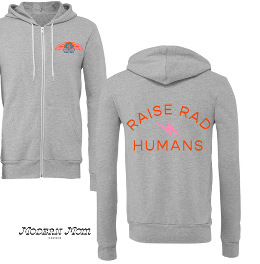 Raise rad humans (HEATHER GREY) zip up