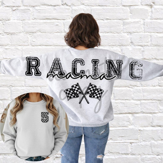 Racing mama Crewneck (please allow 10 business days)