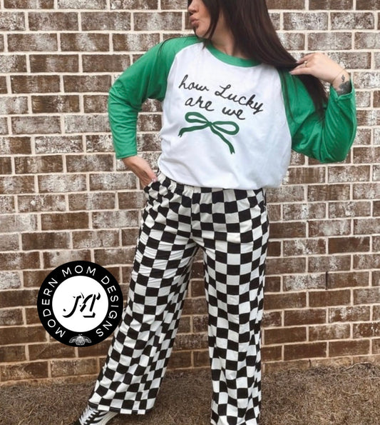 How lucky are we baseball tee