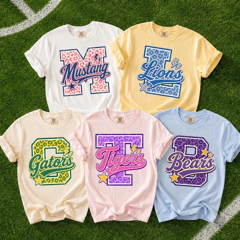 MASCOT NAME/SCHOOL ABBREVIATION. Leopard-any name & colors