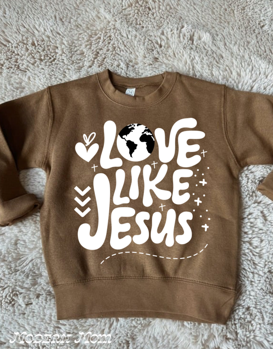 Love like Jesus (2T-youth XL)-tee or crewneck