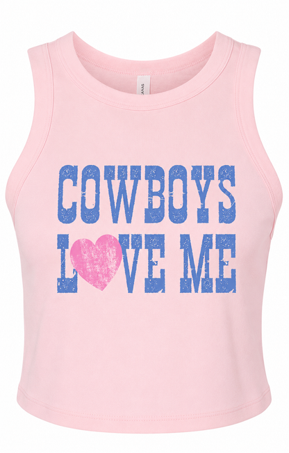 Cowboys love me pink tank (multiple styles available)