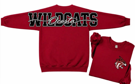 OCOSTA Wildcats crewneck with big back print