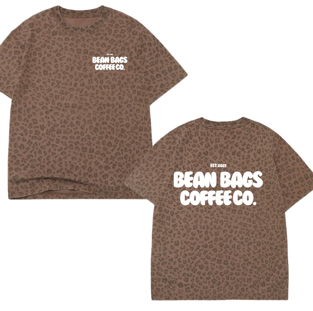 Bean bags coffee co. Leopard tees