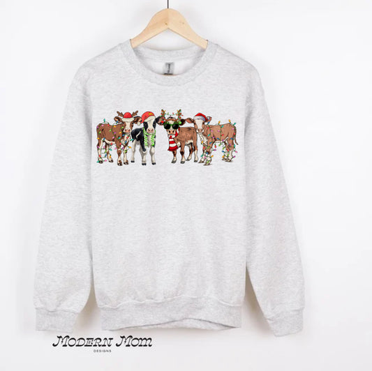 Christmas cows crewneck