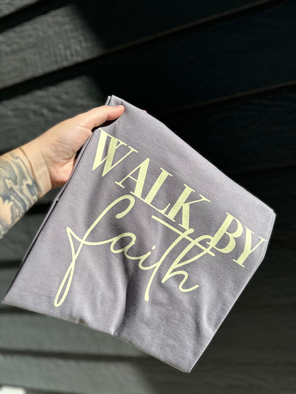 Walk by faith tee shirt