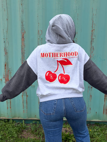 Motherhood cherry boxy cropped hoodie