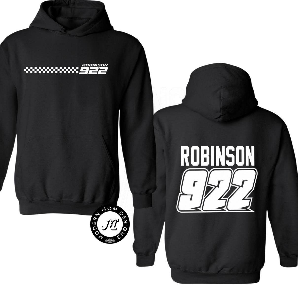 CUSTOM: checkered Last name & number  (tee shirt, crewneck or hoodie)